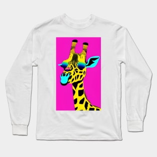 Giraffe with shades sunglasses pop art design Long Sleeve T-Shirt